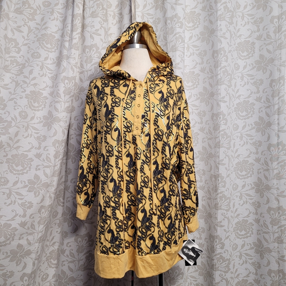 Retro Baby Phat Yellow,Gold and Black Hoodie Size 1X